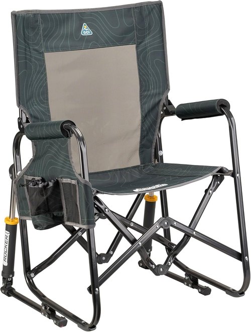 GCI Outdoor Stowaway Rocker - Portable Folding Chair in Hunter Topo Camouflage