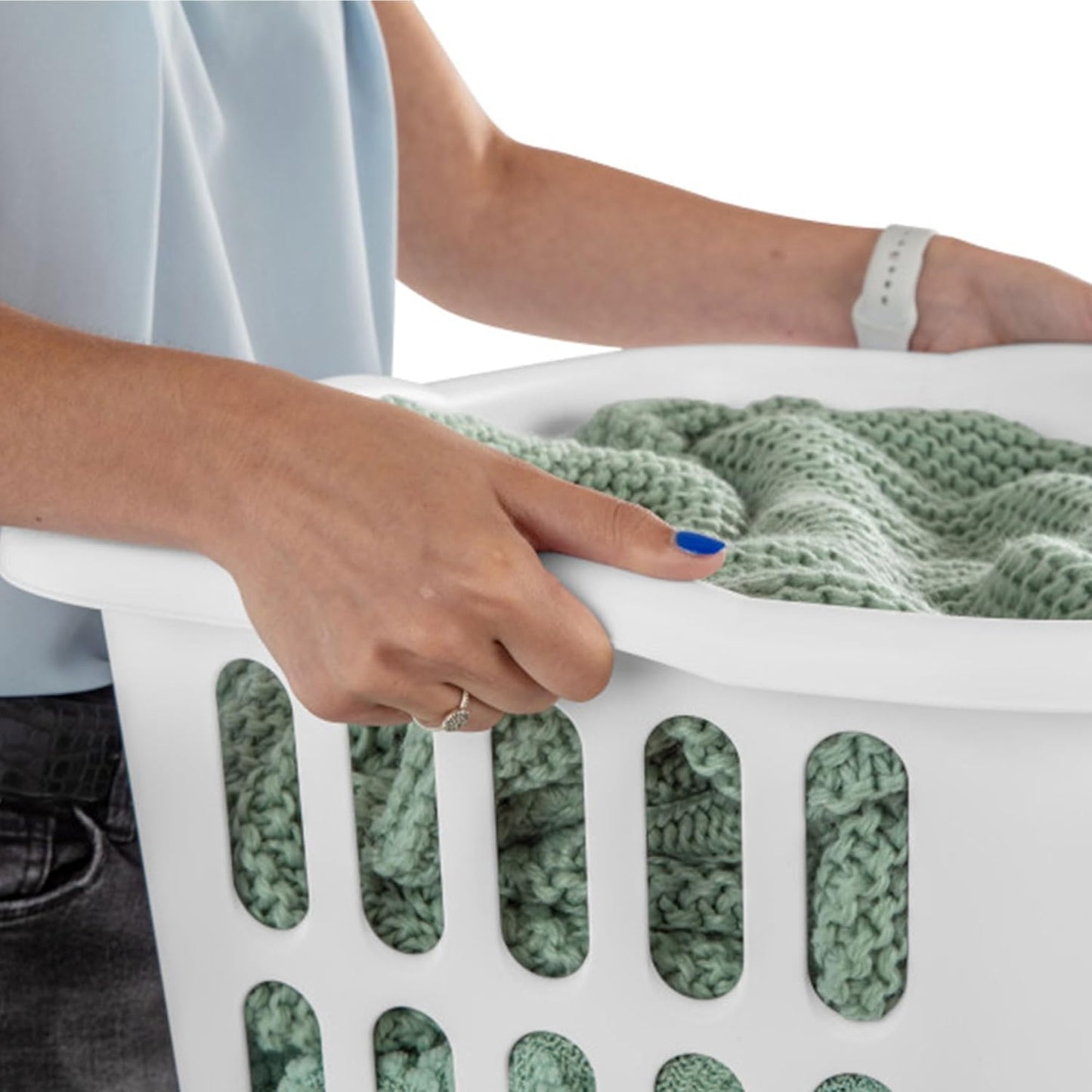 Sterilite Rectangular Laundry Basket - 12-Pack Plastic Hamper, 1.5 Bushel, White | Ideal for Bedroom & Bathroom Storage