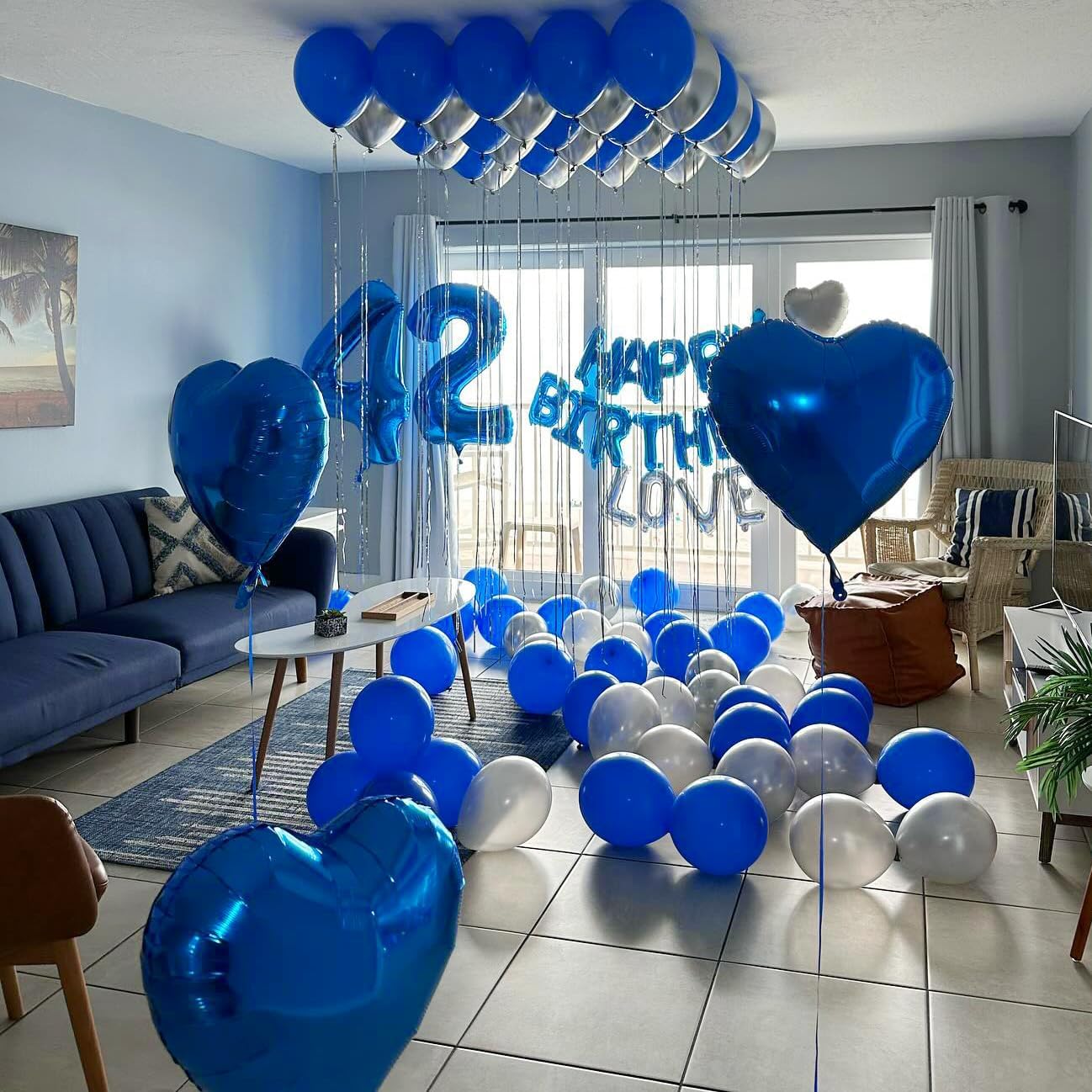 Number 4 Balloon by [Brand Name] - 40 Inch Navy Blue Party Decoration for 4th Birthday Celebrations