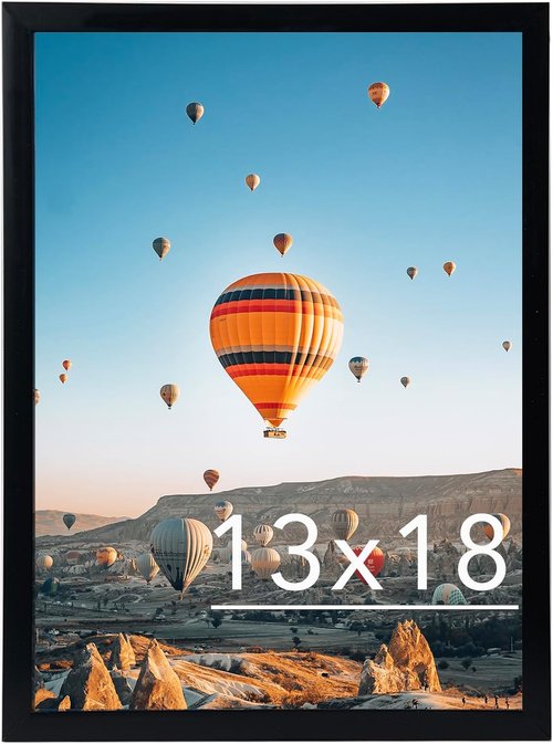 JCJMY 13x18 Picture Frame - Black Wall Gallery Frame for Horizontal & Vertical Photos