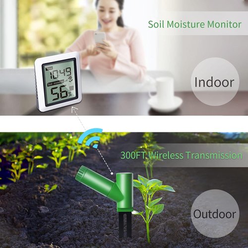 ECOWITT WH0291 Soil Moisture Tester - Digital LCD Display for Accurate Plant Care