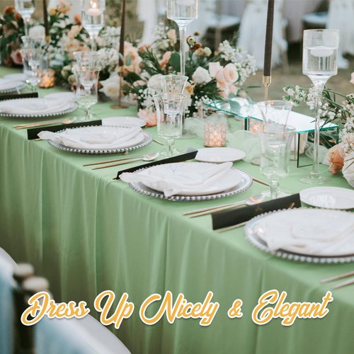 BRILLMAX 10 Pack Sage Green Tablecloths 60 x 102 Inch for 6ft Rectangle Tables - 150 GSM Polyester Fabric, 15" Standard Drop, Water, Stain & Wrinkle Resistant Cloth Cover for Wedding Dining Buffet