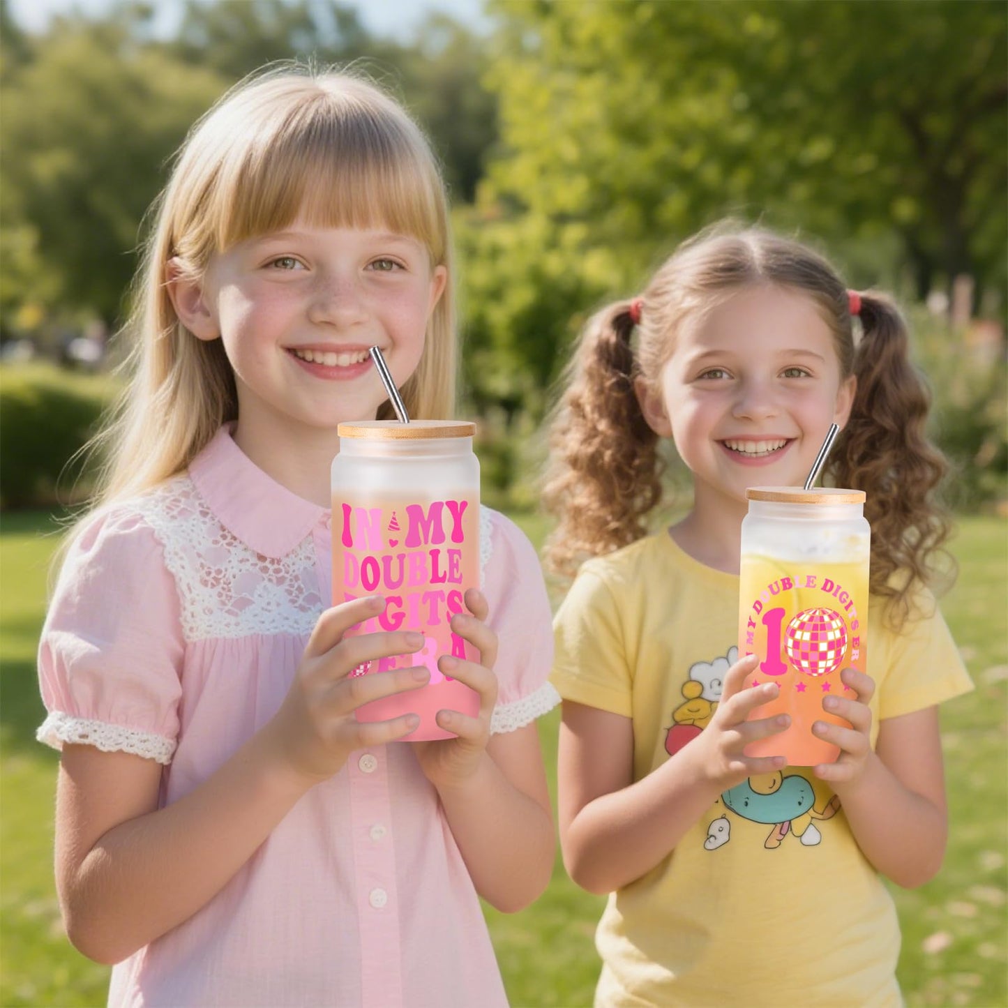 9 Year Old Girl Birthday Gifts, Cute Presents for 9 Year Old Girls, Unique Tween Girl Gift Ideas for 9th Girls w/ 16oz In My 9th Birthday Era Glass