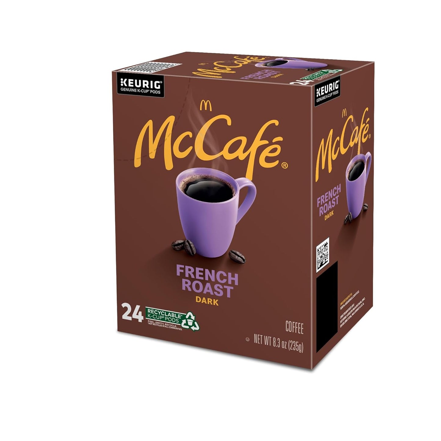 McCafe French Roast Coffee K-Cup Pods - Dark Roast, Single Serve, 96 Count (4 Packs of 24)