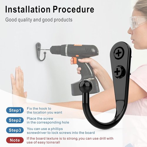 15 Pcs Black Wall Mounted Coat Hooks - Durable Hangers for Towels, Keys, Robes & More