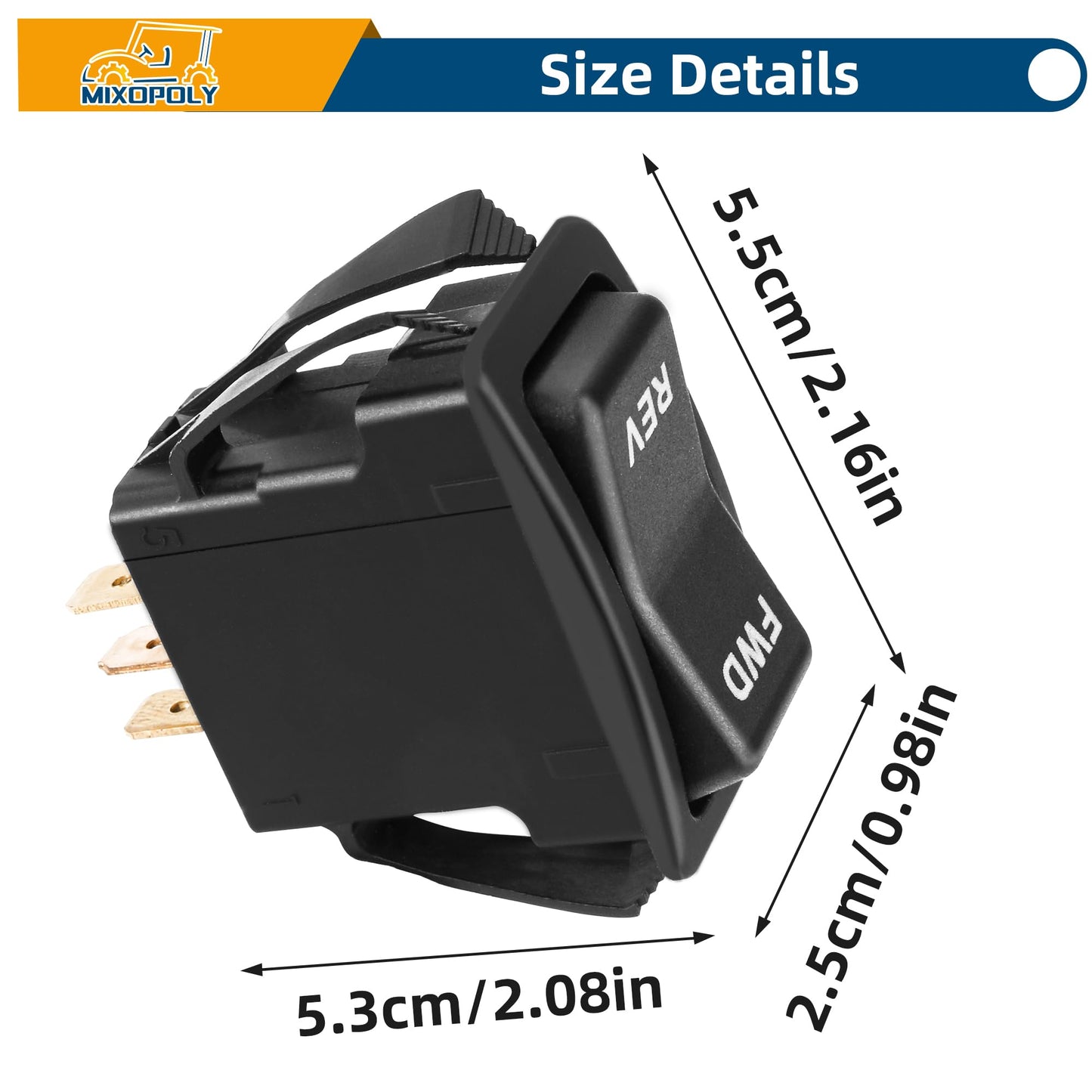 MIXOPOLY Golf Cart Forward Reverse Rocker Switch for EZGO TXT PDS 2003-Up Electric Golf Cart, Replace OEM 74323G01, 74323-G01