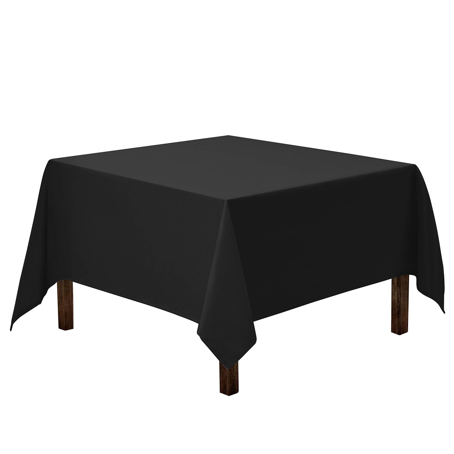 Gee Di Moda Square Tablecloth - 70 x 70 Inch Black Table Cloth for Medium Square or Round Tables - Heavy Duty Washable Fabric - for Buffet Table, Holiday Party, Dinner, Wedding & Baby Shower