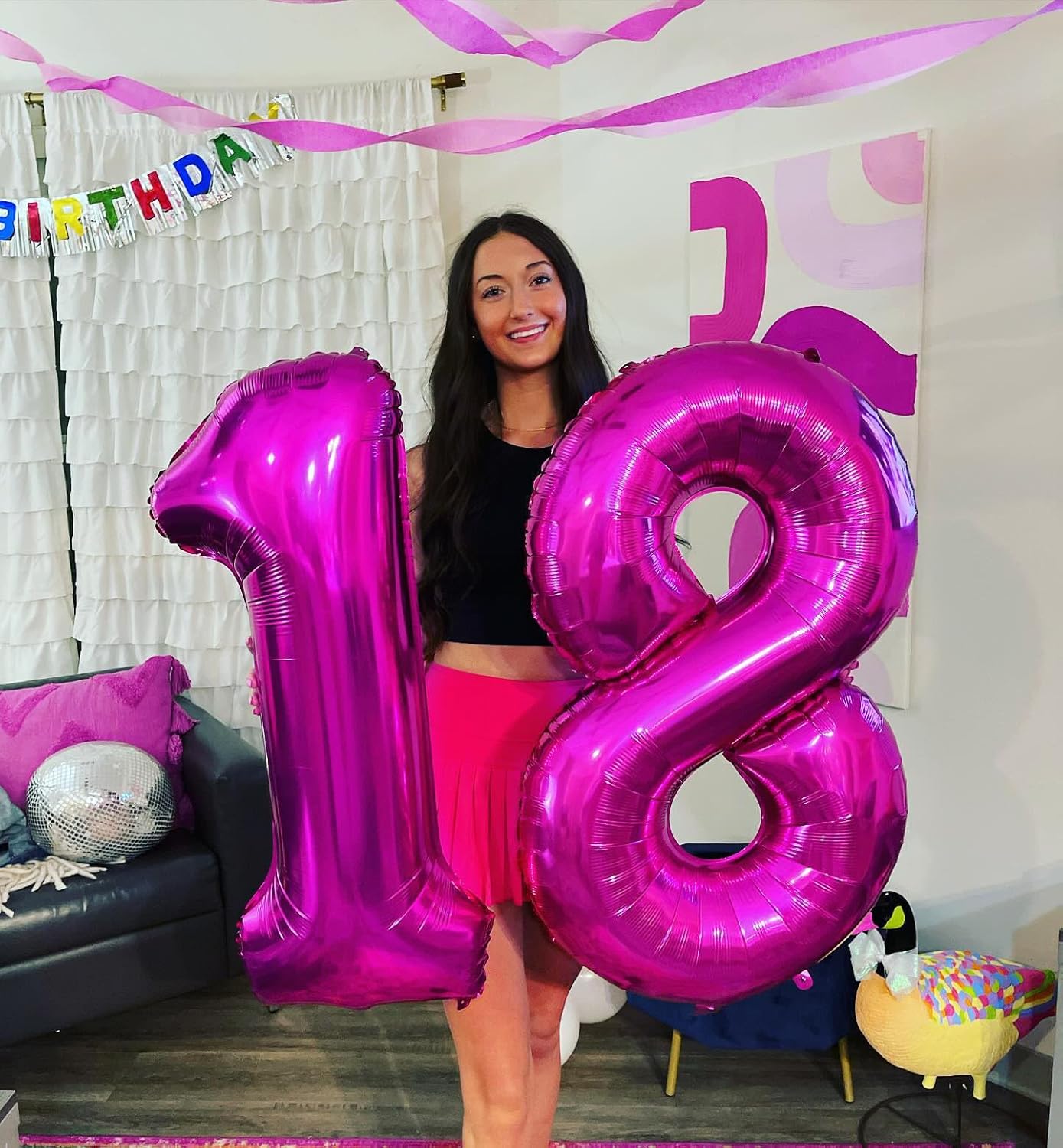 Rosy Purple Number 6 Balloon - 40 Inch Birthday Decoration | Elegant Party Supplies