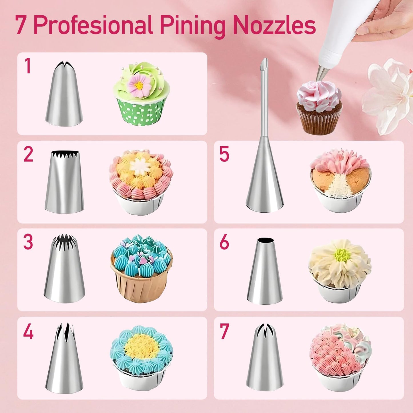 14pcs Reusable Piping Bags and Tips Set,16inch Cotton Baking Kit with Coupler,for Cake Decorating, Cupcakes, Cookies, Home Bakers, Chefs