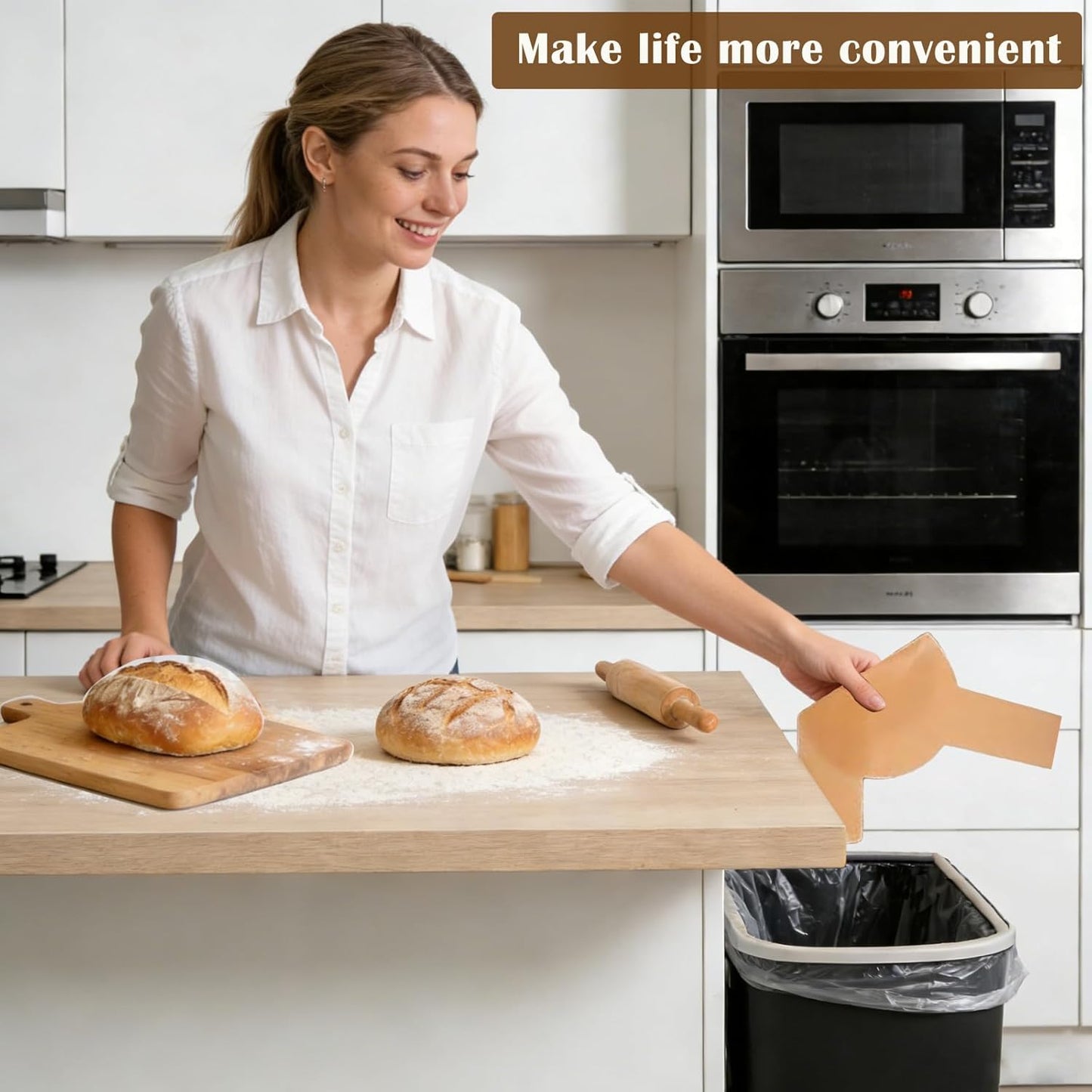 Skiennix Parchment Paper Bread Sling - Non-Stick Baking Mat with Long Handles | 100 Pcs for Dutch Oven & Air Fryer