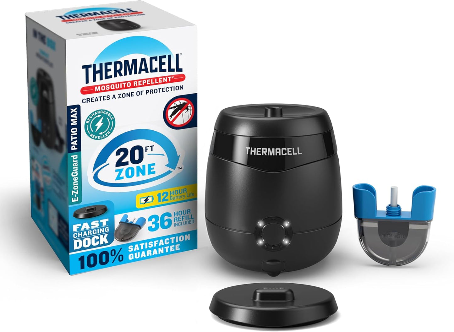 Thermacell E-Series Mosquito Repeller - Rechargeable with 20’ Protection Zone | Scent-Free Bug Spray Alternative