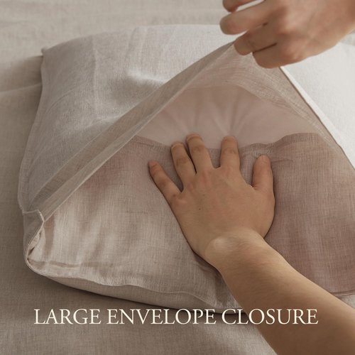 DAPU 100% Linen Duvet Cover Set - Breathable Natural French Flax | Soft, Lightweight & Durable for Hot Sleepers (Queen)