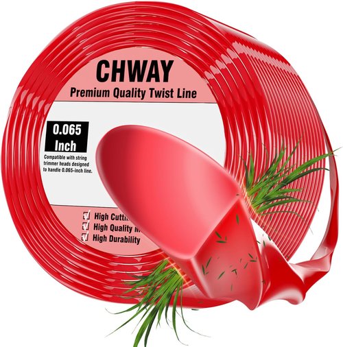 065 Weed Wacker String - 280FT Twisted Trimmer Line for Heavy Grass & Weeds | Premium Red Nylon