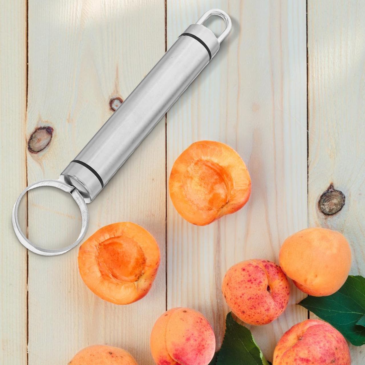 Hemoton 2 Pcs Fruit Core Removing Tools Stainless Steel Peach Corers Kitchen Utensils for Pear Bell Pepper Easy-to-Clean Kitchen Gadgets for Home Use