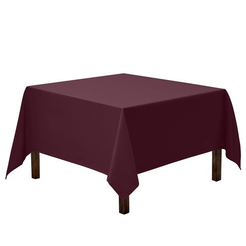 Gee Di Moda Square Tablecloth - 70 x 70 Inch Burgundy Table Cloth for Medium Square or Round Tables - Heavy Duty Washable Fabric - for Buffet Table, Holiday Party, Dinner, Wedding & Baby Shower