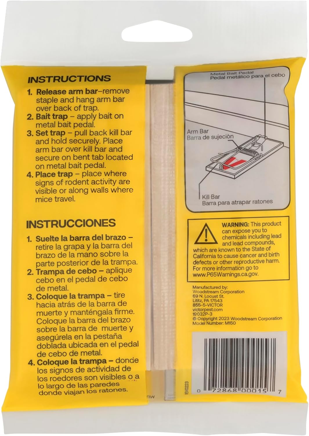 Victor Mouse Traps - Metal Pedal Design, Sustainably Sourced FSC Wood | Pack of 12