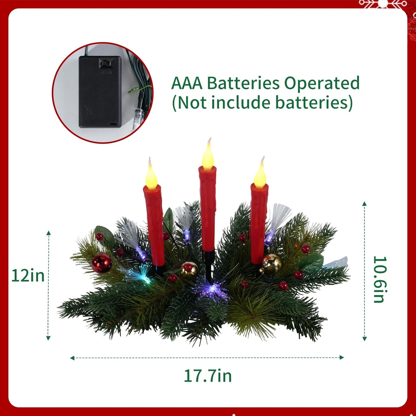 Aokudoni Christmas Table Centerpieces - Artificial Pine Branches & Berries | Indoor Holiday Decor