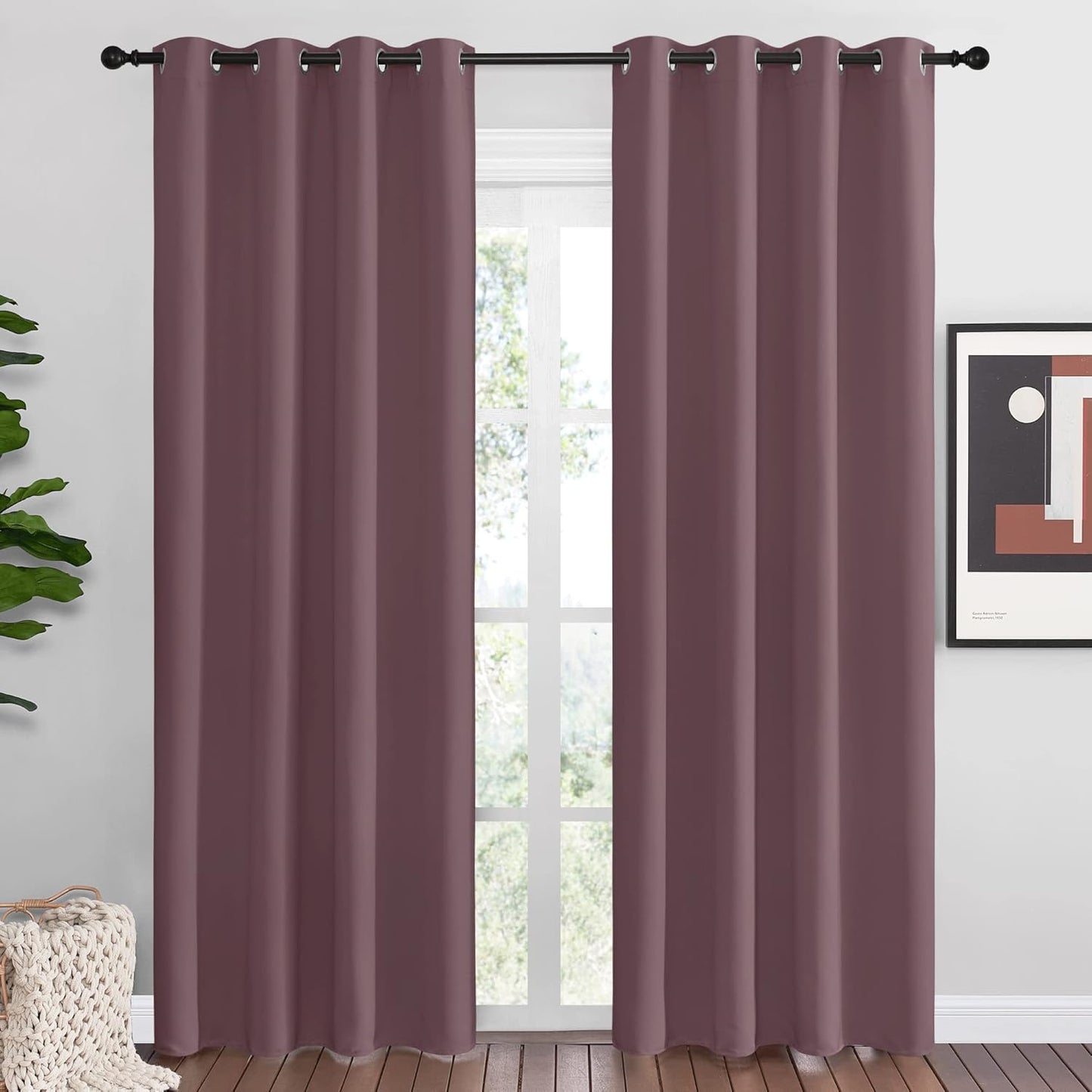NICETOWN Blackout Curtains - 86" Long, 55" Wide | Sound Reducing, Heat & Cold Blocking for Modern Spaces