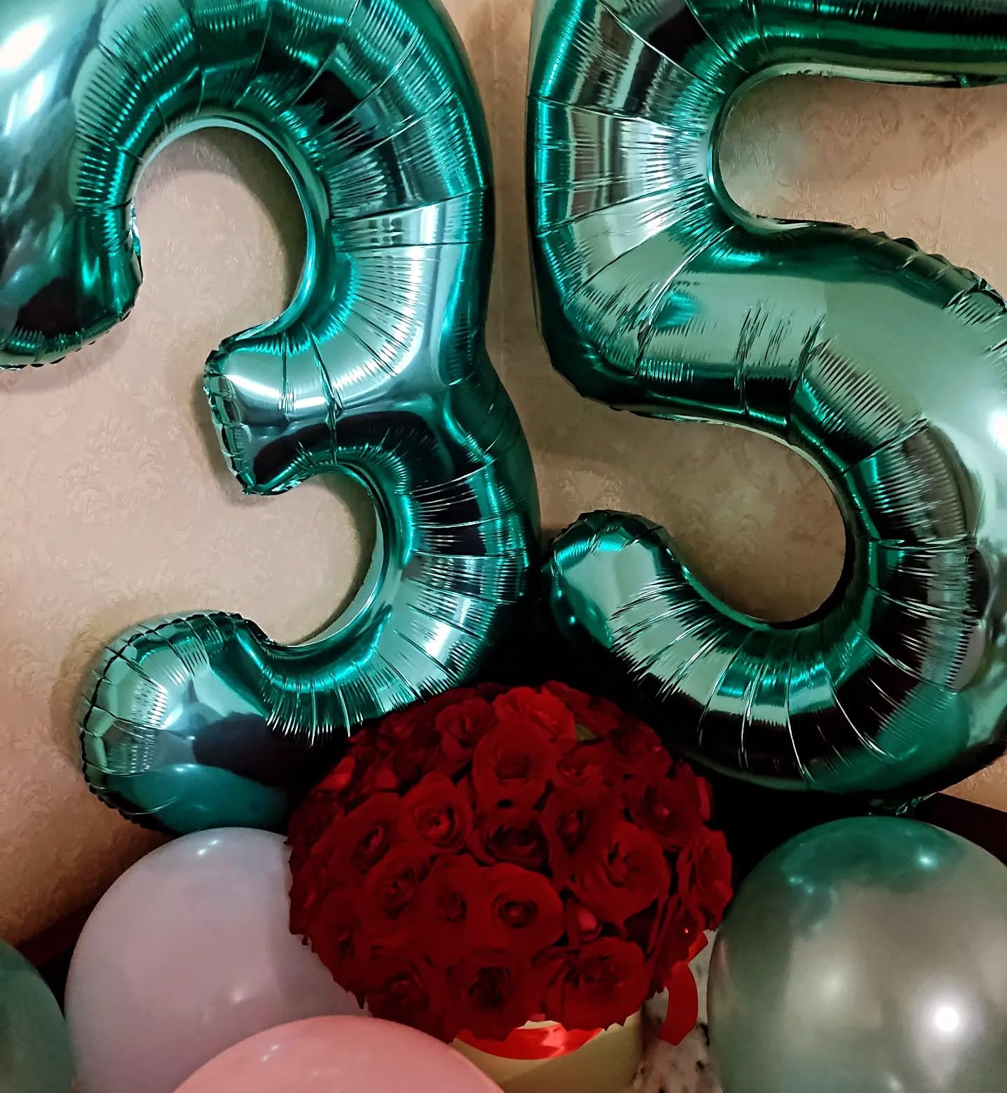 Teal Blue 4 Balloon, Number Balloons 40 Inch, 4th Birthday Decorations for Girls Four Large Numbers for Party Decor, Number 4 Balloon
