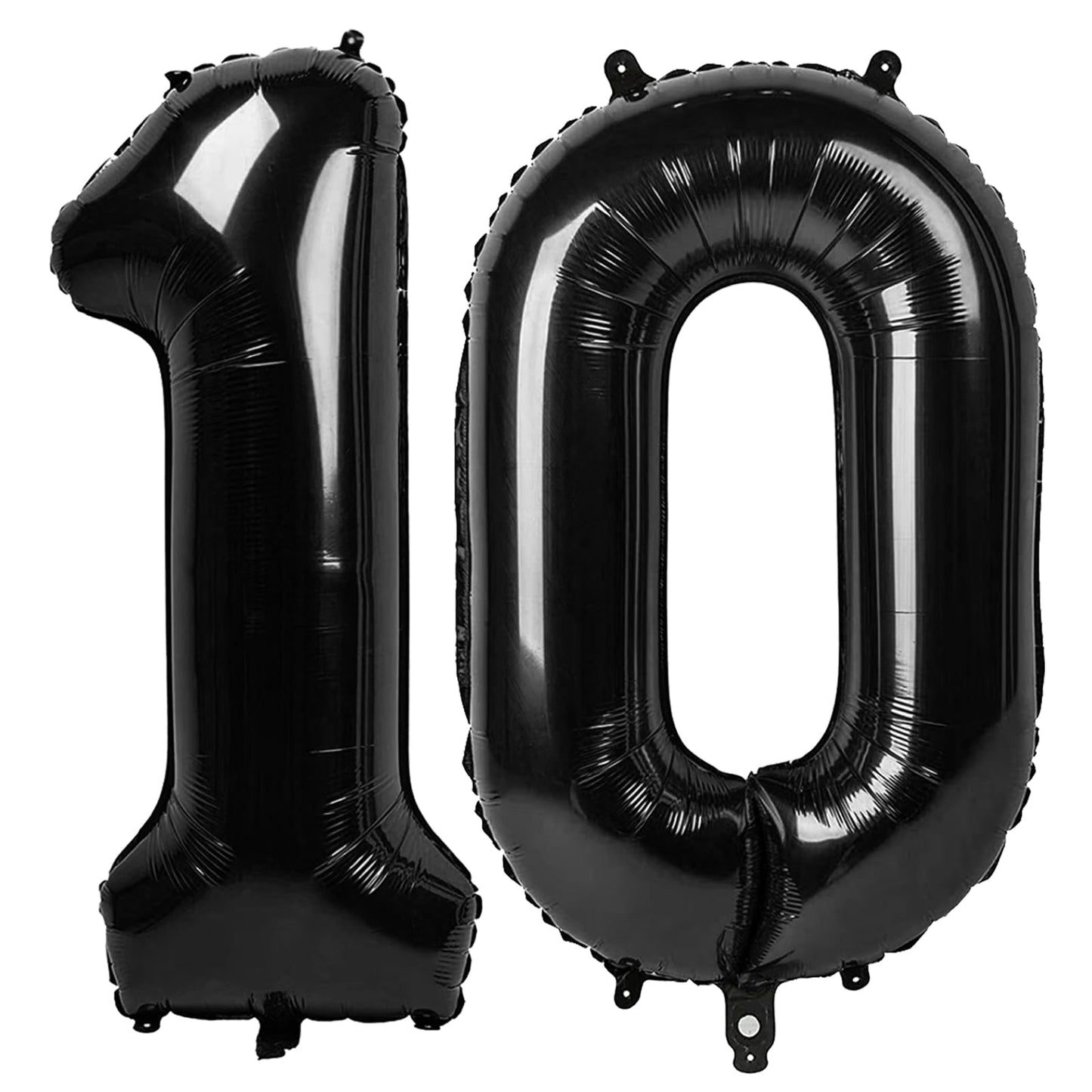 Black Number 10 Balloon 40 inch, 10 Number Balloons, 10th Black Birthday Decorations, 10 Year Old Girls Boys Party Supplies