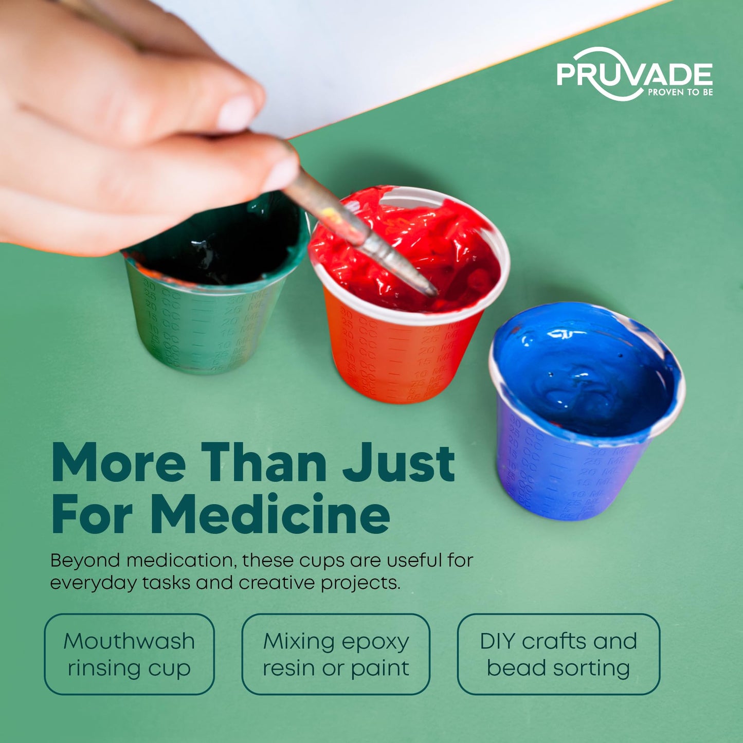 [2000 Pack - 1 oz.] Pruvade Disposable Medicine Cups with Graduated Dosage Lines for Pills or Liquid, Single Serve Measuring for Home, Nurse, Hospital, Medical Care, Resin Mixing, Mouthwash |2000 Pack