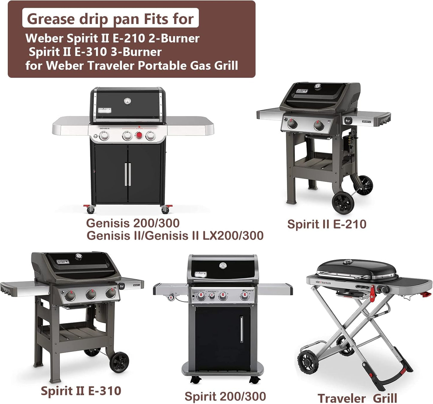 Uniflasy Catch Pan for Weber Spirit & Genesis Grills - Replacement Drip Tray with Aluminum Liner
