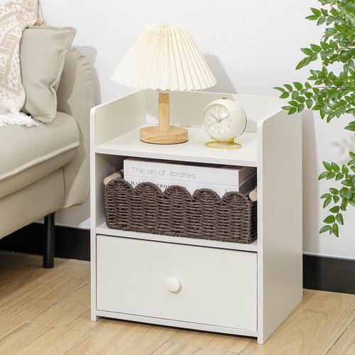 CubesLand Woven Paper Rope Storage Basket - Scalloped Edge Design for Organizing | Brown with Wood Handle