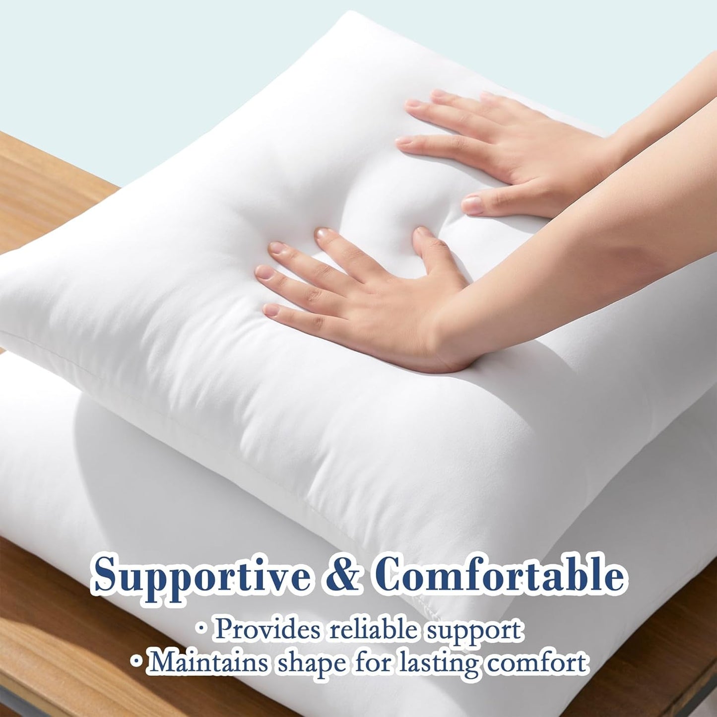 Puredown® Outdoor Pillow Inserts - Fluffy Soft Water-Resistant Down Alternative | Set of 2, 20x20 Inches