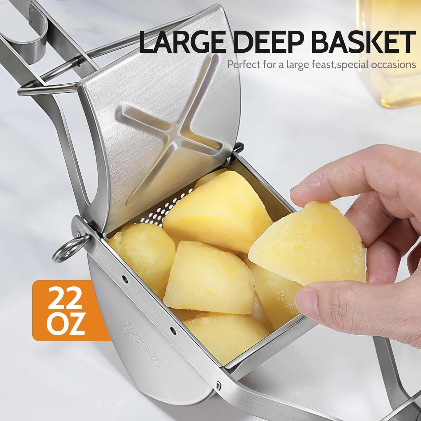 Sopito Stainless Steel Potato Ricer - Perfect Masher for Home & Commercial Use | Pack of 2