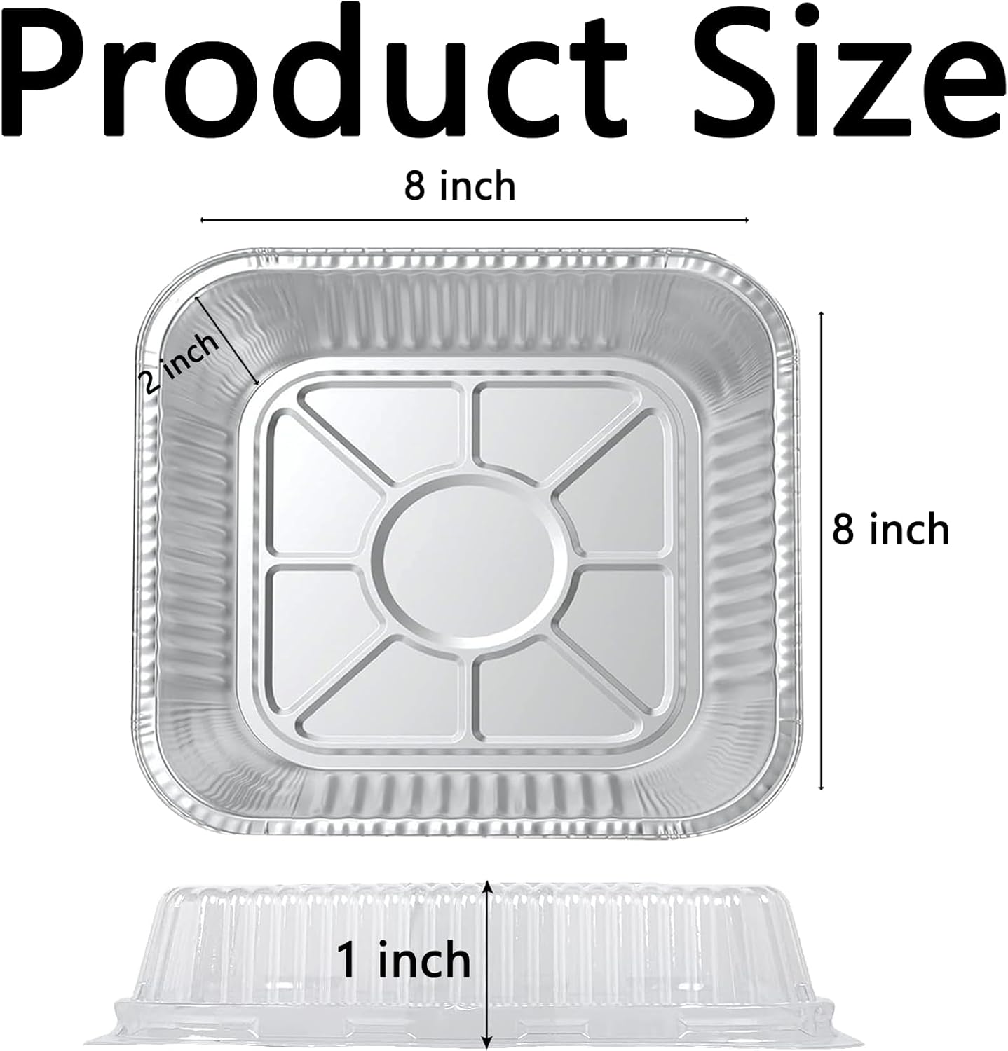 20 Pack Aluminum Foil Pans by [Brand Name] - 8-Inch Square Baking Trays with Lids for Easy Takeout