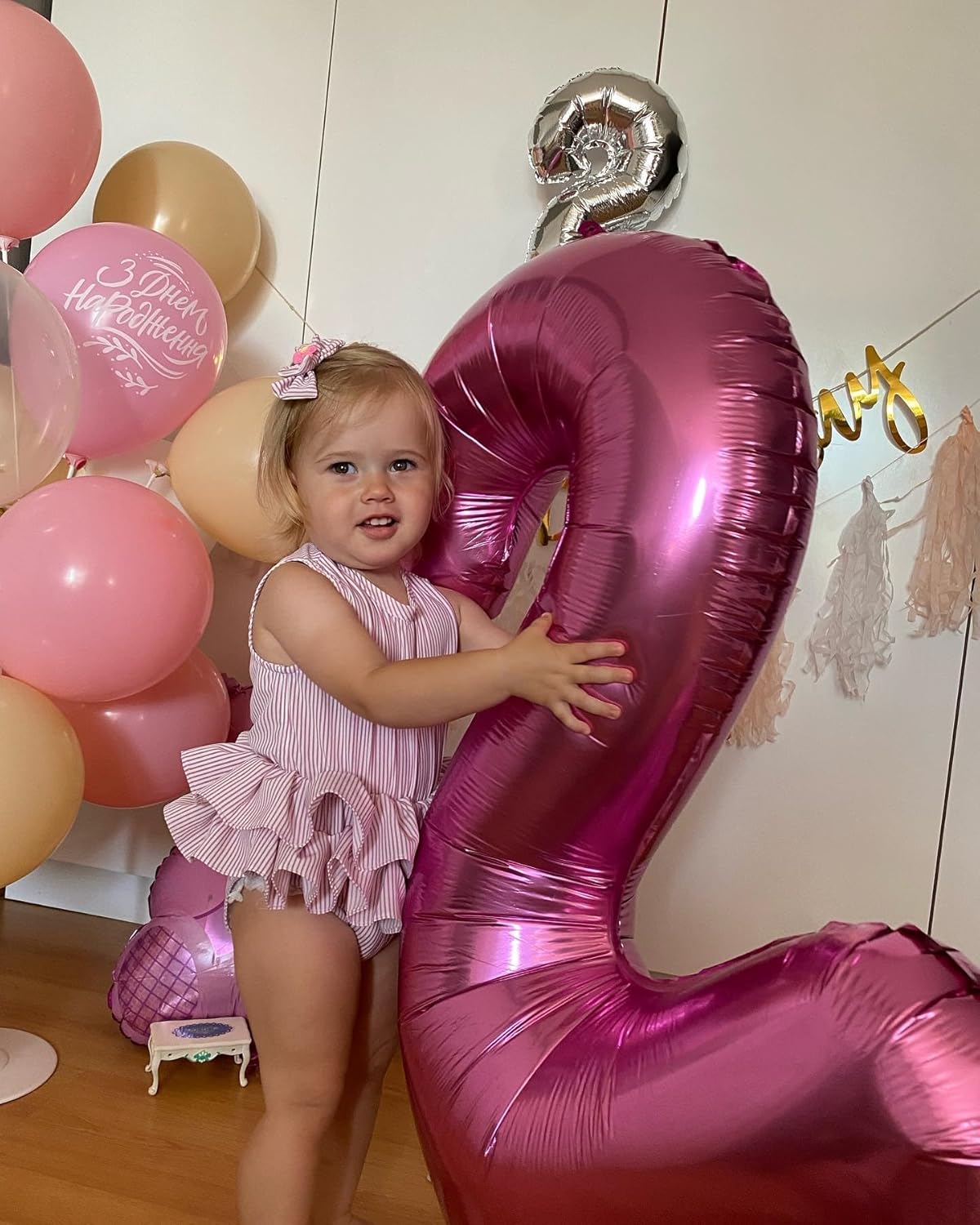 Pink Number 4 Balloon - 40 Inch Giant Foil Balloon for 4th Birthday Party Decorations
