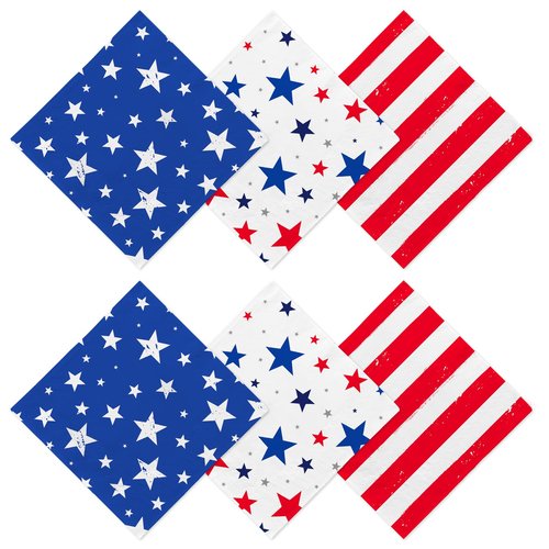 4th of July Party Supplies Set - American Flag Patriotic Theme Kit for Independence & Election Day Decorations,Disposable Paper Napkins for Patriotic & 4th of July Party Decorations，48 Pack