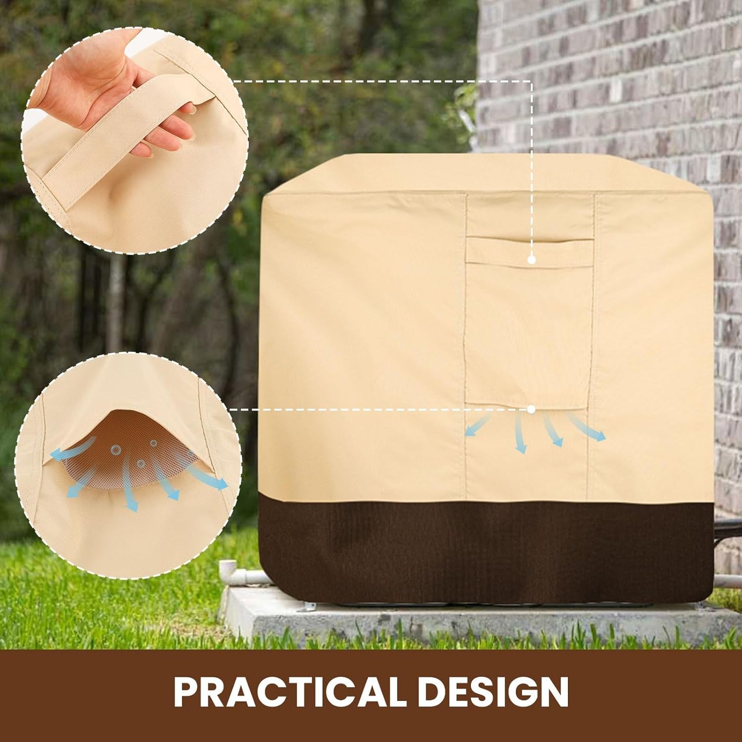 Vailge Heavy-Duty Air Conditioner Cover - Waterproof & UV Resistant for Outdoor Units - Fits Most Sizes