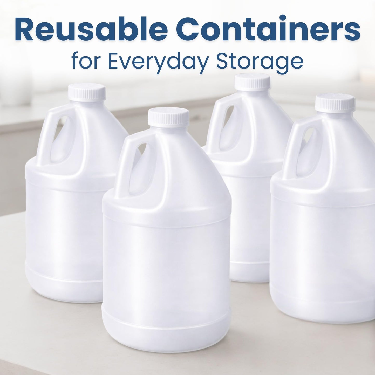 SOLARCREST CHEMICALS Reusable 1-Gallon Plastic Jug – BPA-Free, Leak-Resistant, Secure Screw-on Lid, Ergonomic Handle, BPA Free, HDPE Plastic, Stackable, Versatile Design for Storage (Pack of 1)