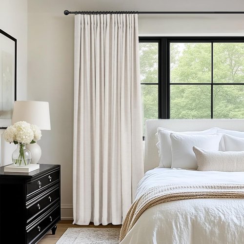 INOVADAY 100% Blackout Curtains - Extra Wide Thermal Insulated Drapes for Sliding Doors | Beige, 102 Inch