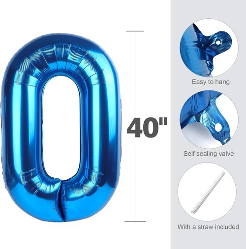 Big 23 Balloons - 40 Inch Dark Blue Number Balloons for Birthday, Party, Wedding & Graduation Celebrations
