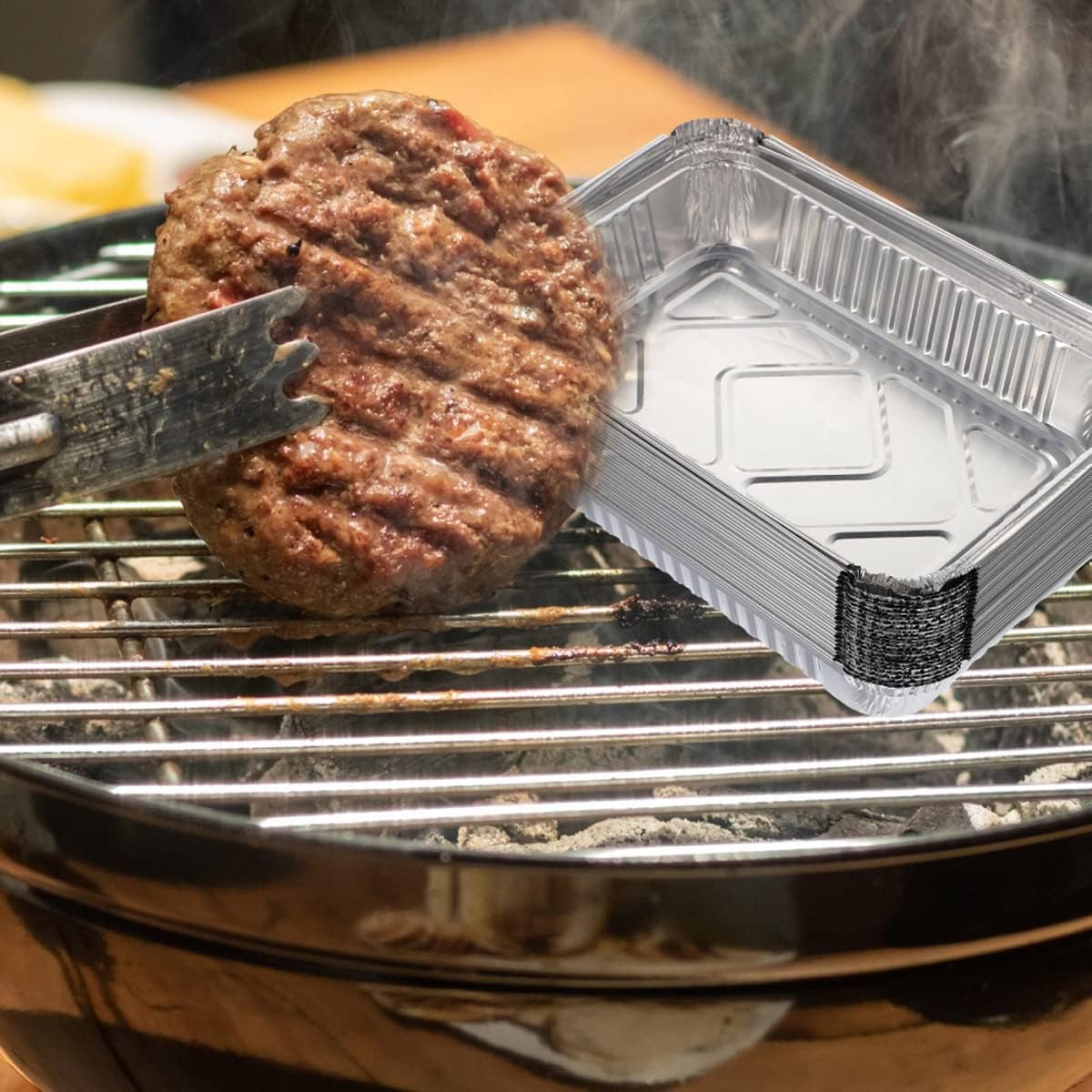 Waytiffer 20-Pack Drip Pans - Disposable Aluminum Foil BBQ Grease Trays for Weber Grills | 8.5 x 6 Inch
