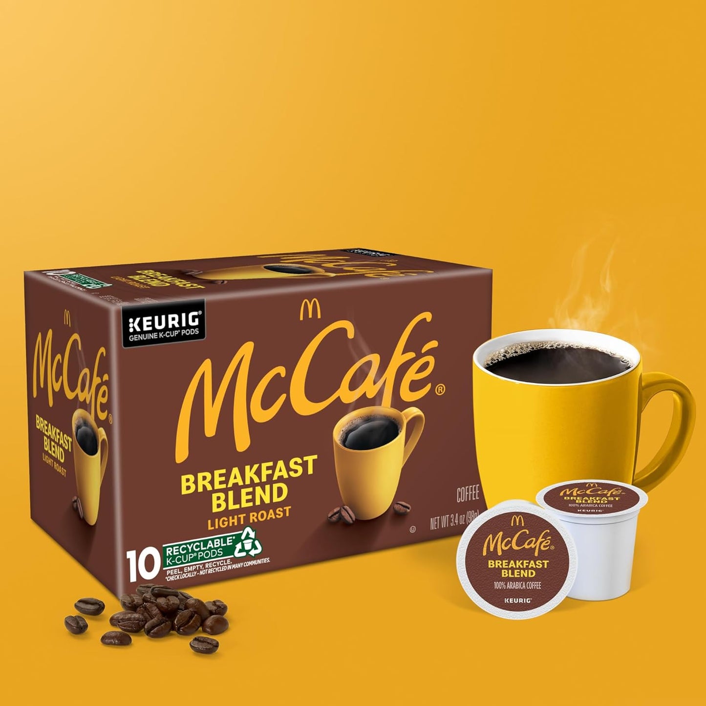 McCafe Breakfast Blend Coffee | Light Roast Single Serve K-Cup Pods | 60 Count (6 Packs of 10)