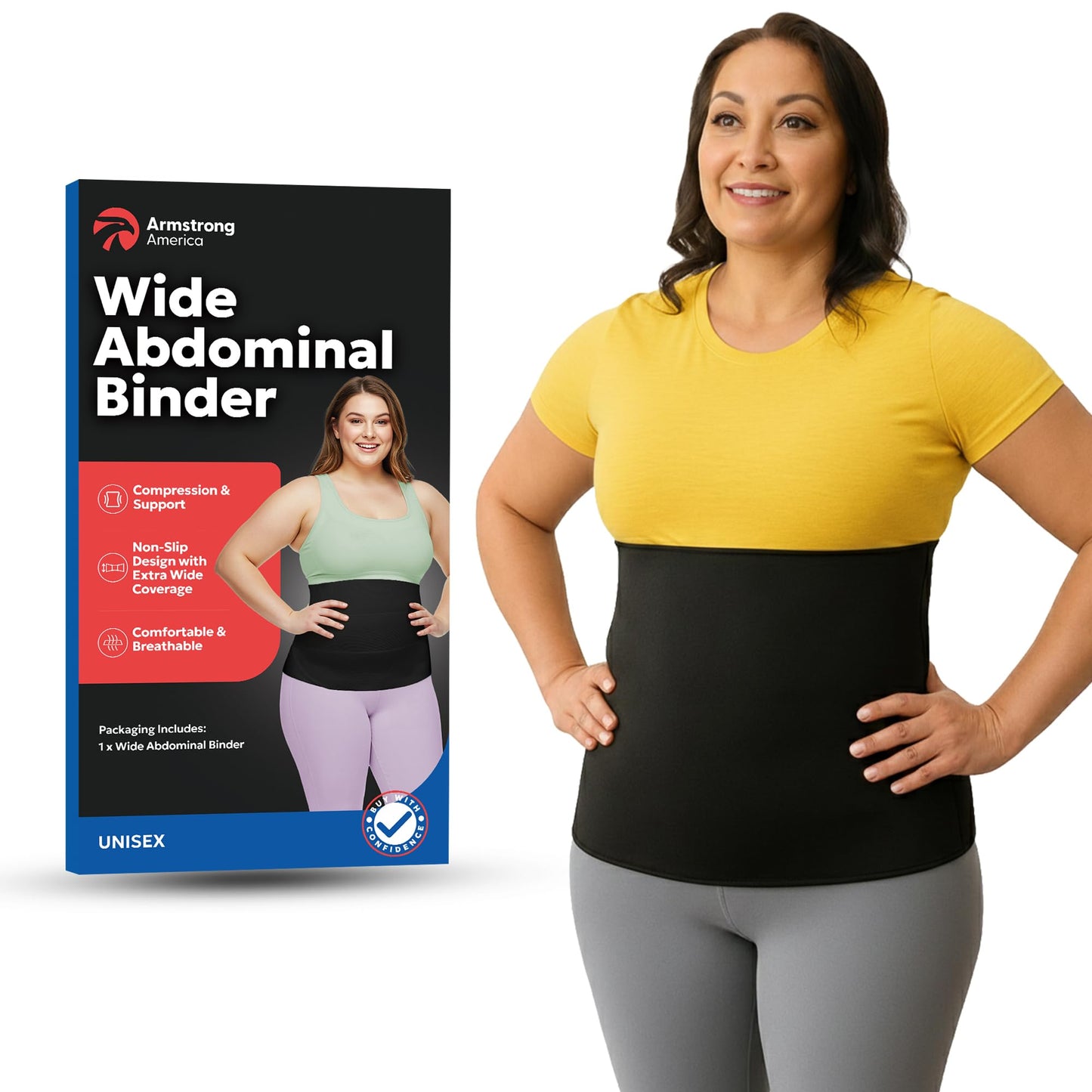 Abdominal Binder Post Surgery Tummy Tuck | Postpartum Belly Band Wrap | Post C Section Belly Binder | Stomach Compression Hernia Belt For Men or Women After Pregnancy Hysterectomy (XXL)