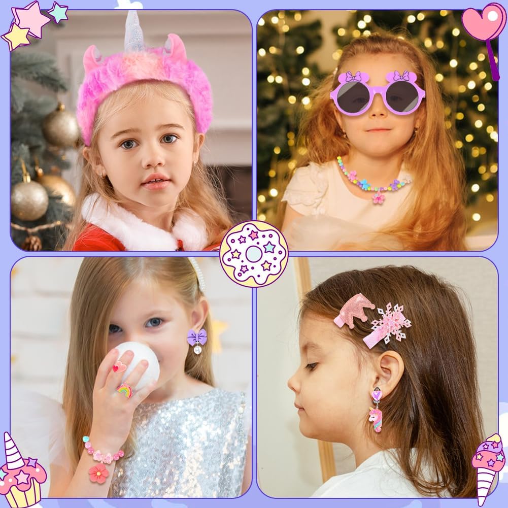 Advent Calendar 2025 | Girls' Unicorn Surprise Gift Box with Hair Accessories & Jewelry