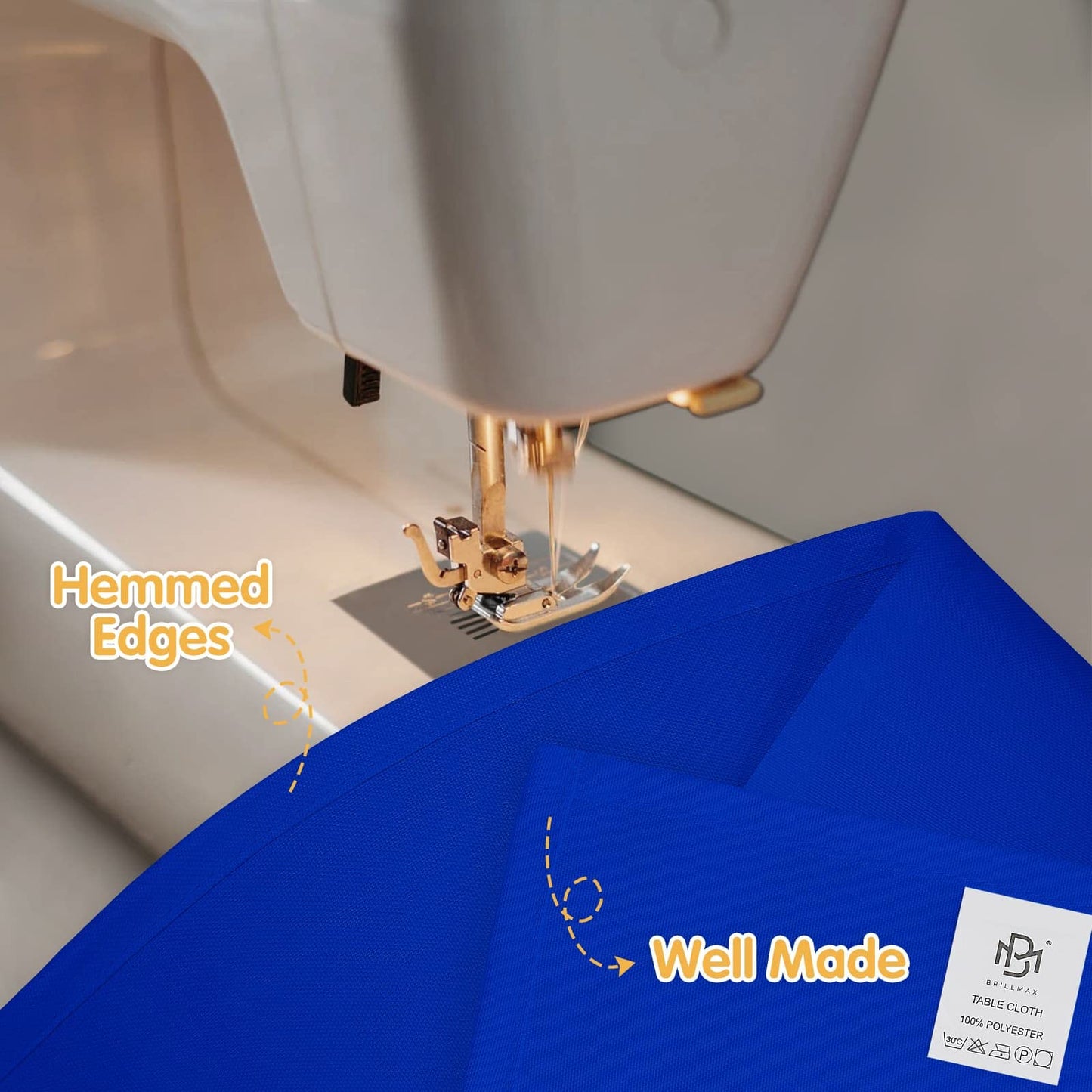 BRILLMAX 6 Pack Royal Blue Tablecloths 60 x 102 Inch for 6ft Rectangle Tables - 150 GSM Polyester Fabric, 15" Standard Drop, Water, Stain & Wrinkle Resistant Cloth Cover for Wedding Dining Buffet
