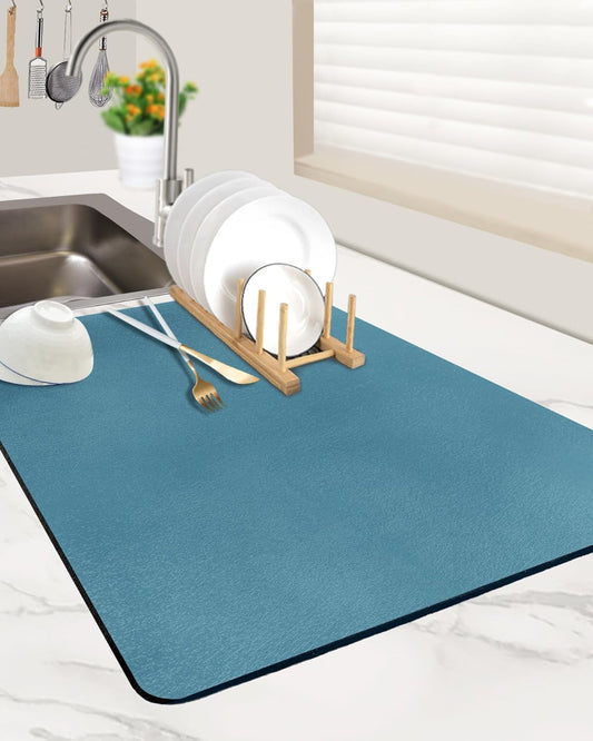 Skiennix Dish Drying Mat - Super Absorbent & Non-Slip Rubber Backed | Ideal for Kitchen Counter & Coffee Bar
