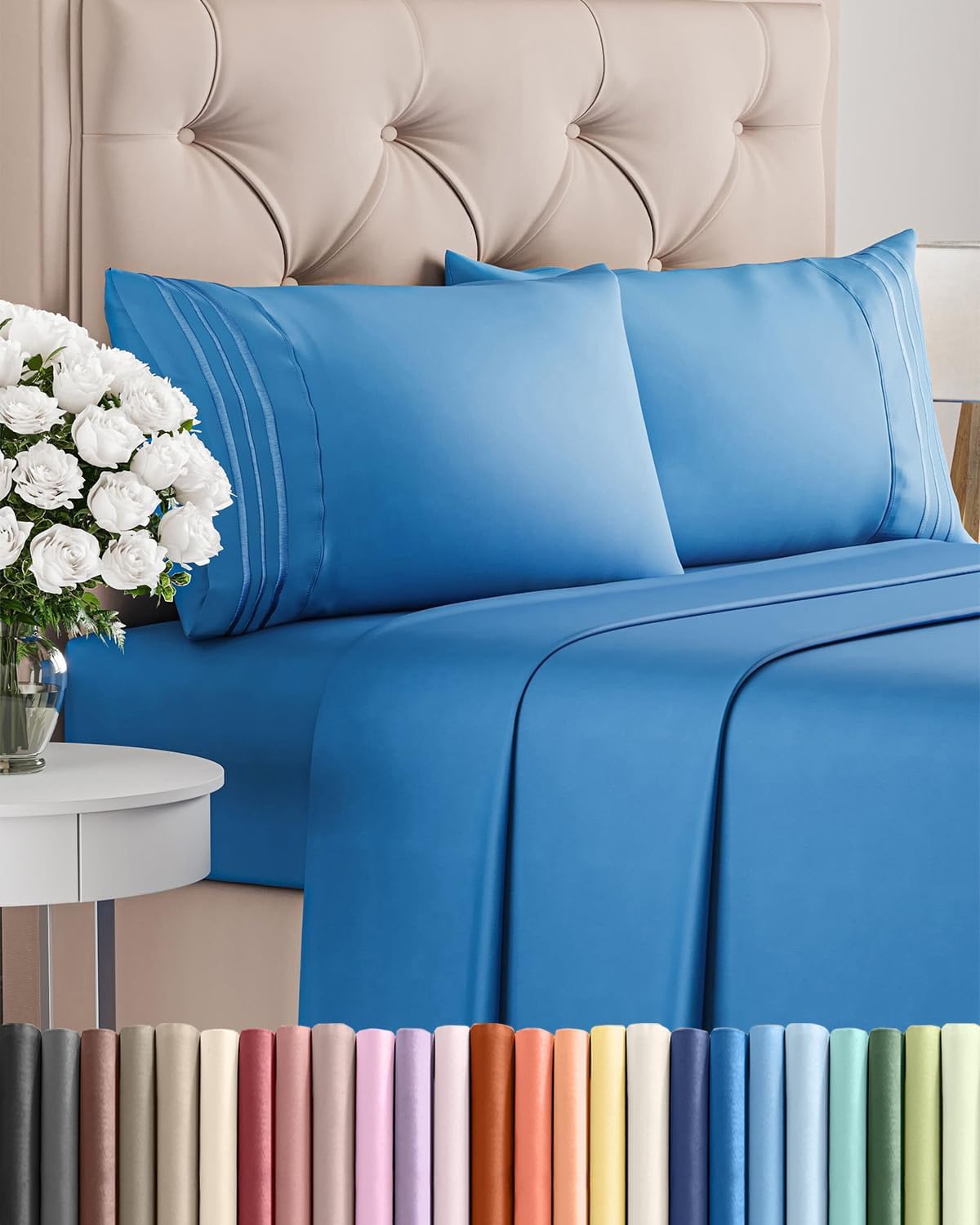 Royal Blue King Size 4-Piece Sheet Set | Comfy, Breathable & Cooling Luxury Bedding - Deep Pockets, Soft & Wrinkle-Free