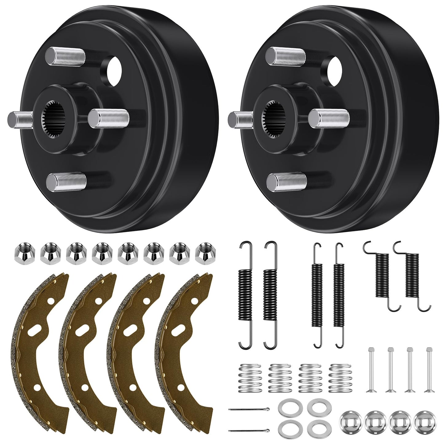 30-Tooth Golf Cart Brake Hub Repair Kit for 4 Cycle Gas EZGO TXT 1997-2008, Medalist 1997-1999, Include Brake Drum, Brake Shoes, Spring Kits, OEM# 21807G1, 70794G01, 27944G01 (NOT Fit Electric Model)