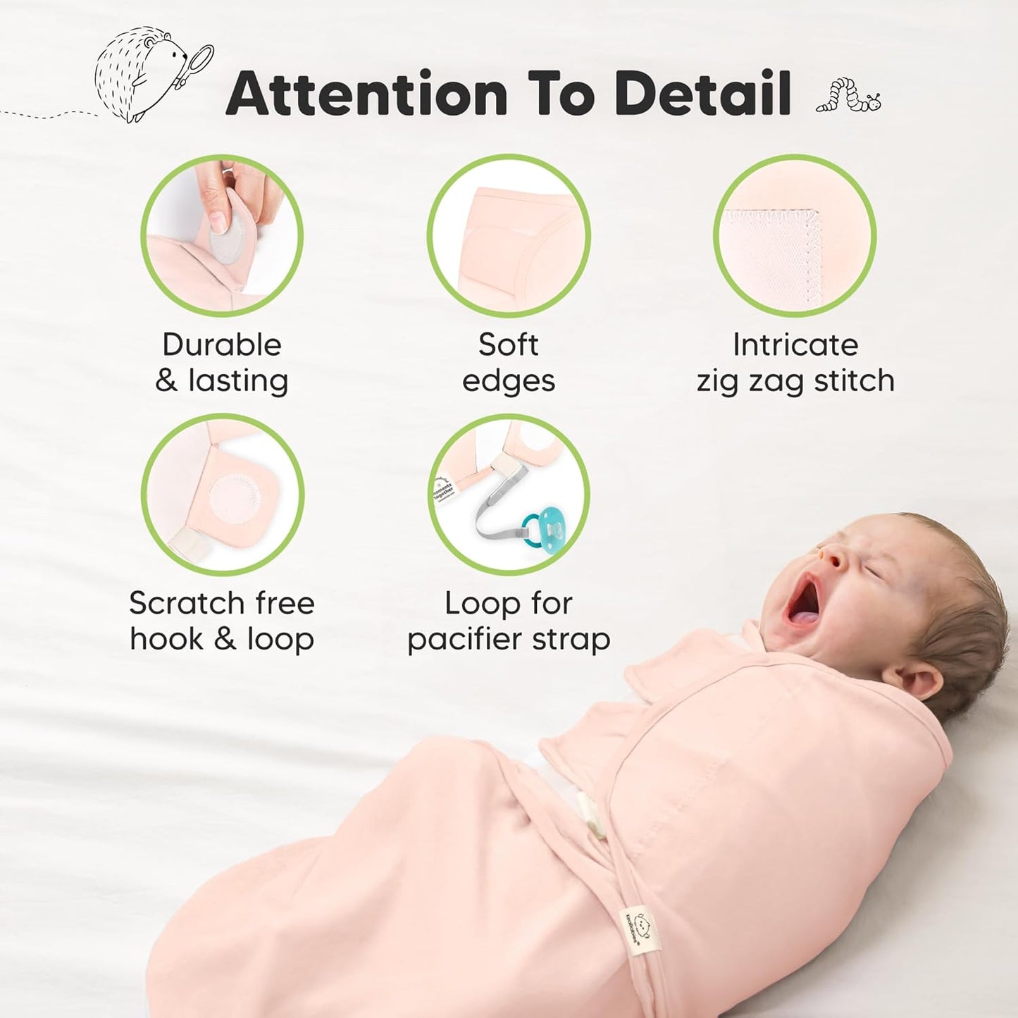 Skiennix Organic Baby Swaddle Sleep Sacks - Soft & Snug for Newborns 0-3 Months | 3-Pack (Angelic, OS)