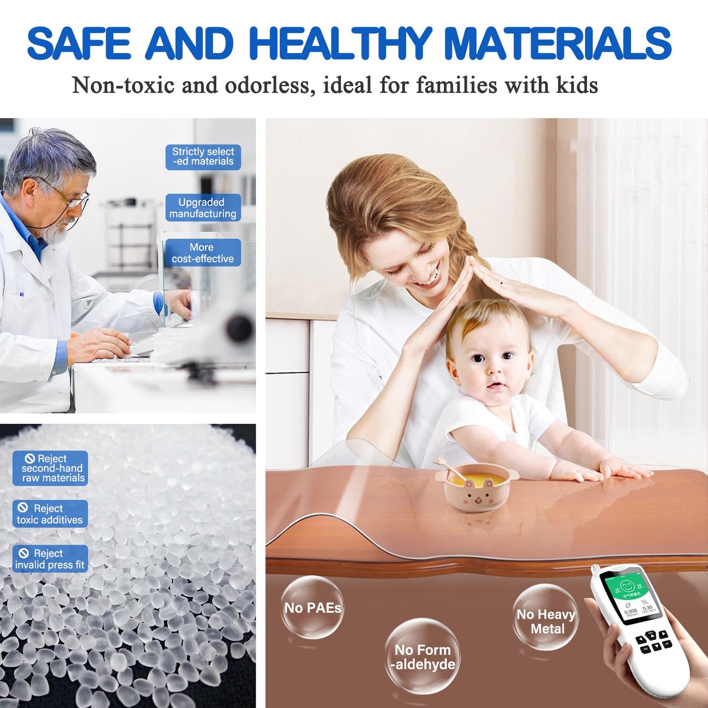 30X96 Inches Clear Table Protector Plastic Office Desk Mat Cover Pad Tablecloths Night Standing Sofa Protective Pad Table Cover Mat Transparent Vinyl Writing Desk Mat Kitchen Countertop Waterproof