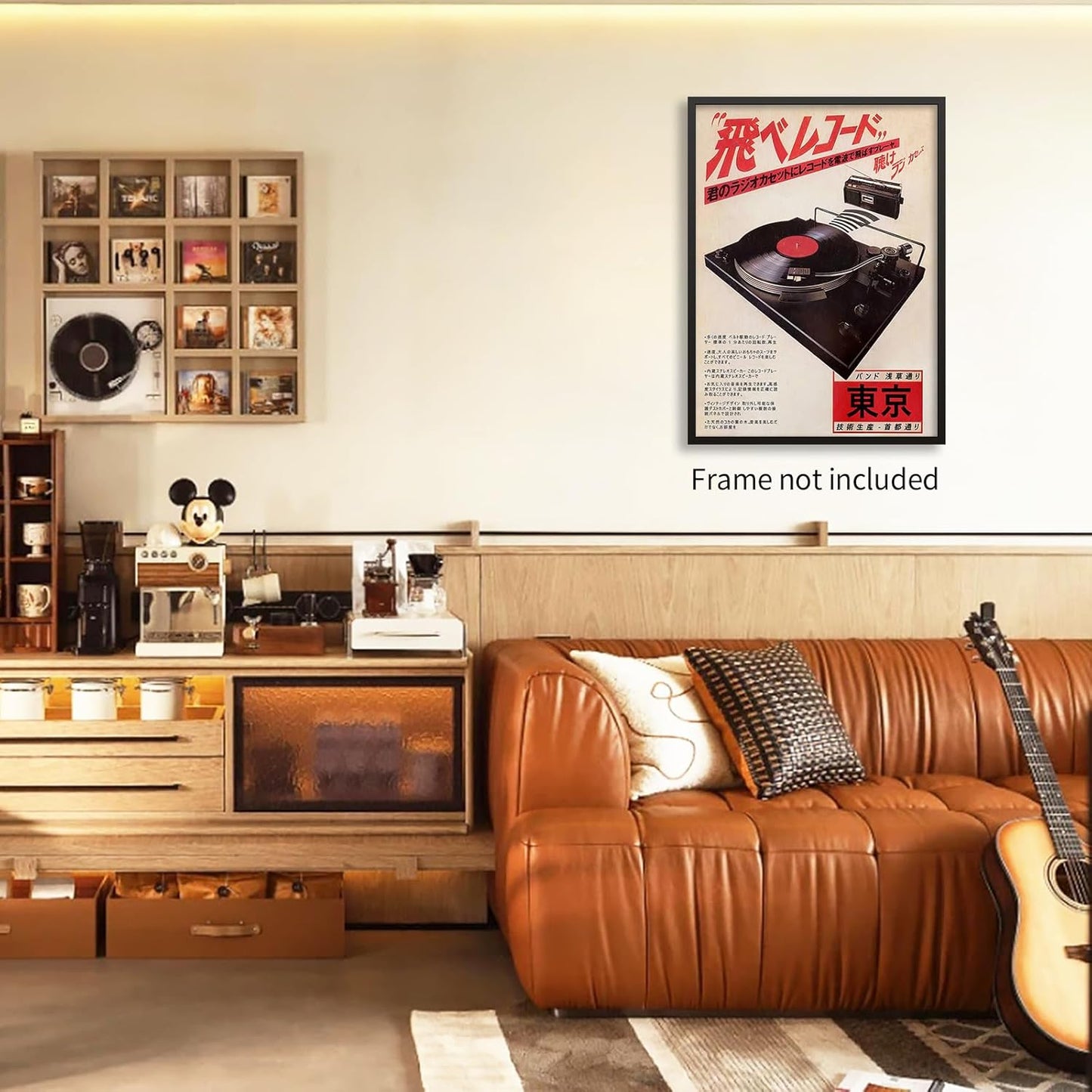 Podafu Japanese Retro Music Poster - Vintage Canvas Wall Art for Bedroom & Living Room | 12x16in Unframed
