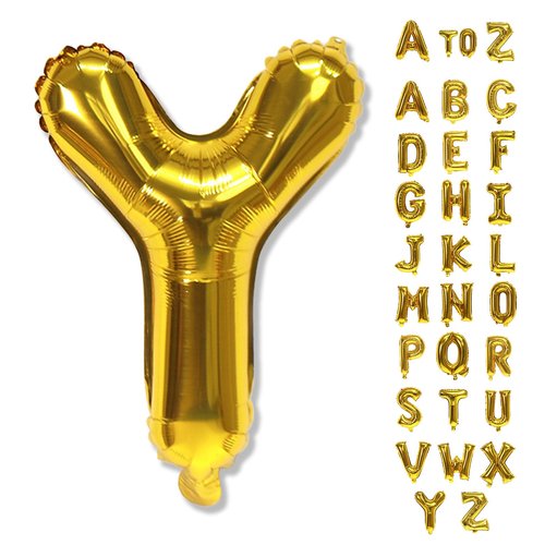 Gold Letter Balloons, 40 Inch Mylar Custom Alphabet Name Balloons for Men Women Birthday Party Decorations