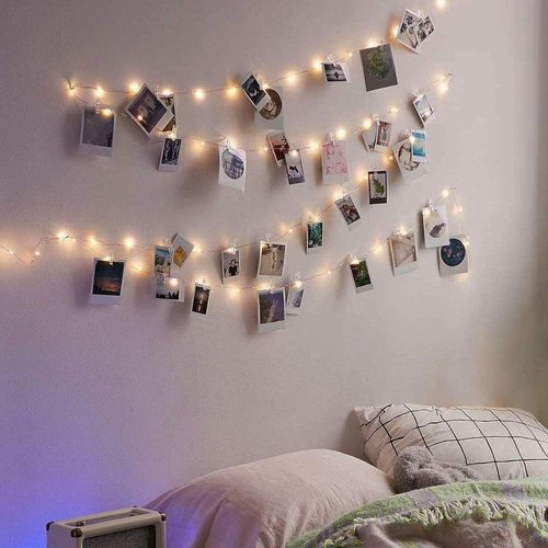 17Ft LED Fairy String Lights by [Brand Name] - 50 Warm White Lights with Clear Clips for Dorm & Wedding Decor