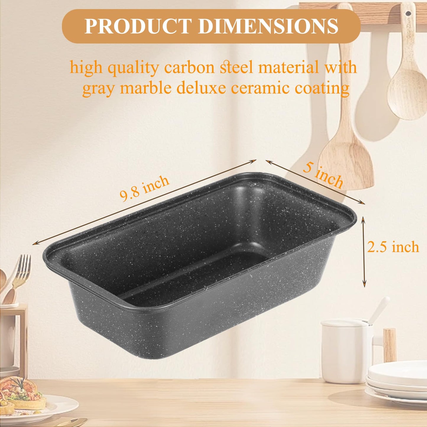 Walooza 8x4 Loaf Pan - Carbon Steel Bread Baking Pans for Homemade Bread Banana Bread, Sourdough, Pound Cake | Nonstick, Oven Safe, Easy Release